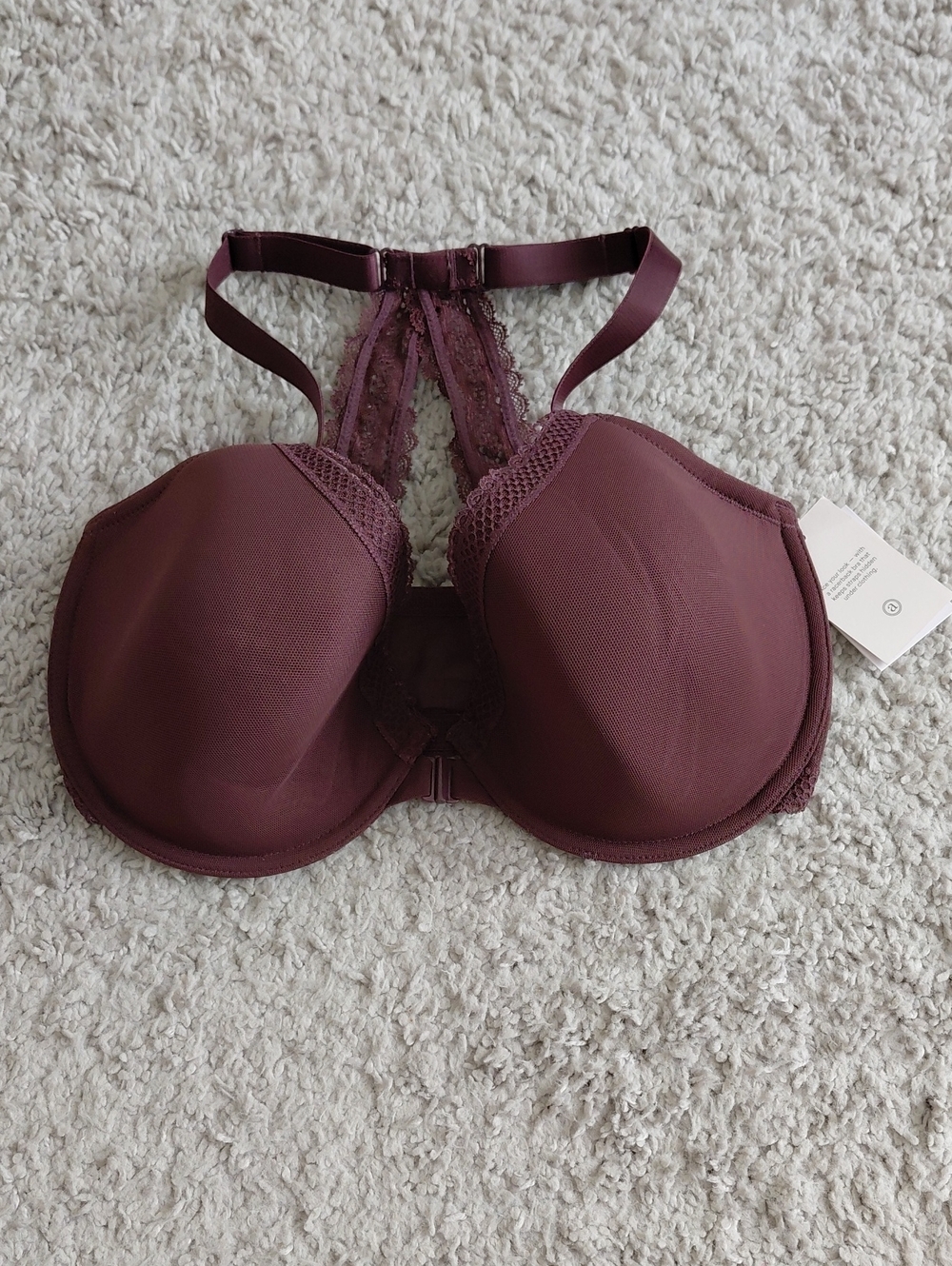 Auden Plum Lace Racerback Bra